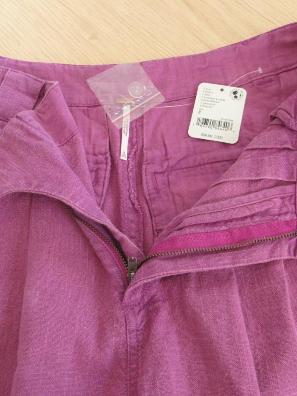 Free People Say So Trouser Shorts, Pink/Summer Bloom, Size 8, 100% Cotton, NWT - Picture 10 of 12
